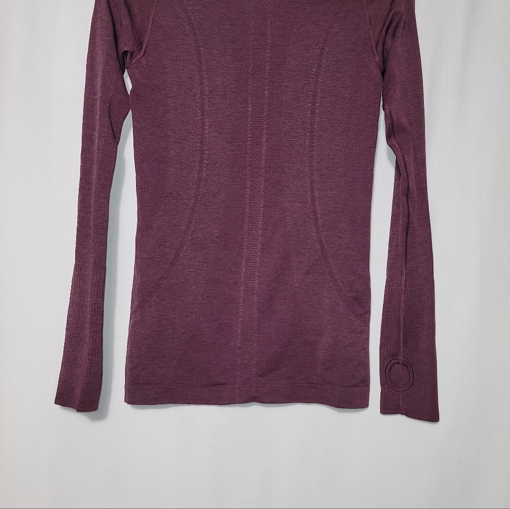 Lululemon Swiftly Tech Long Sleeve Size 6 Top - In Color Dark Adobe/Misty Merlot - Picture 4 of 4